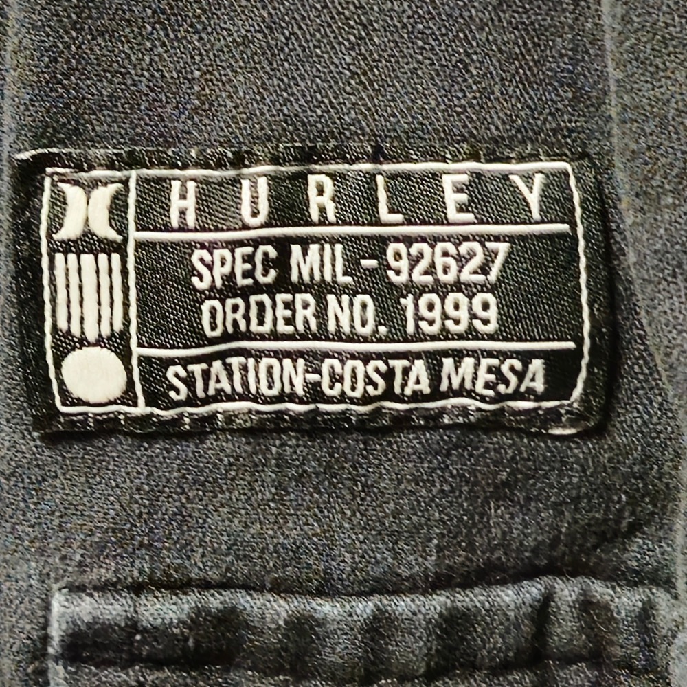 HURLEY Field Jacket Mens Large Black Cotton Military Utility Plaid Lined - Picture 5 of 7